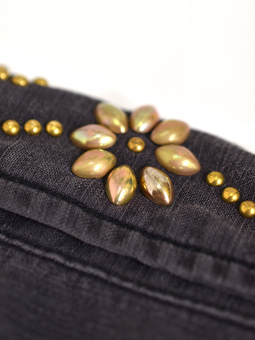 REMI RELIEF Flower Studded Militaly Shirts Black
