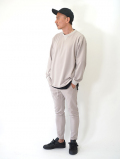 SALUTE HELM マットストレッチ ダンボールクルー - Beige (83502)