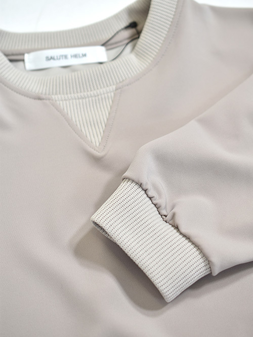 SALUTE HELM マットストレッチ ダンボールクルー - Beige (83502)