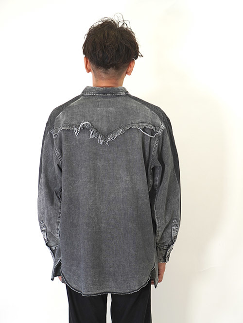 Wrangler REMAKE DENIM SHIRT - Black Denim