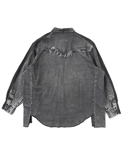 Wrangler REMAKE DENIM SHIRT - Black Denim