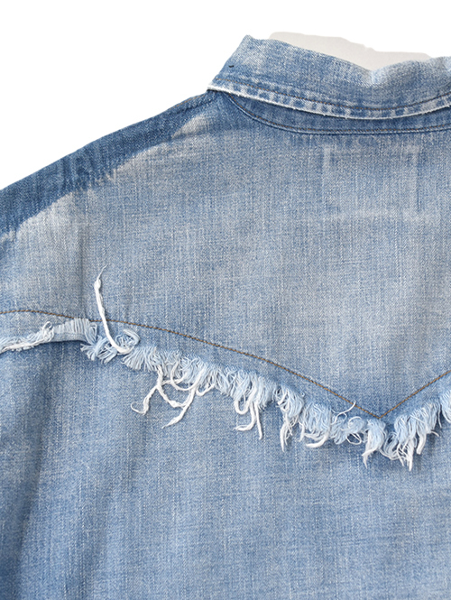 Wrangler REMAKE DENIM SHIRT - Blue Denim