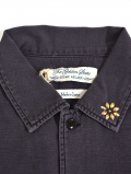 REMI RELIEF(レミリリーフ）Small  Flower Studded  Militaly Shirts Black