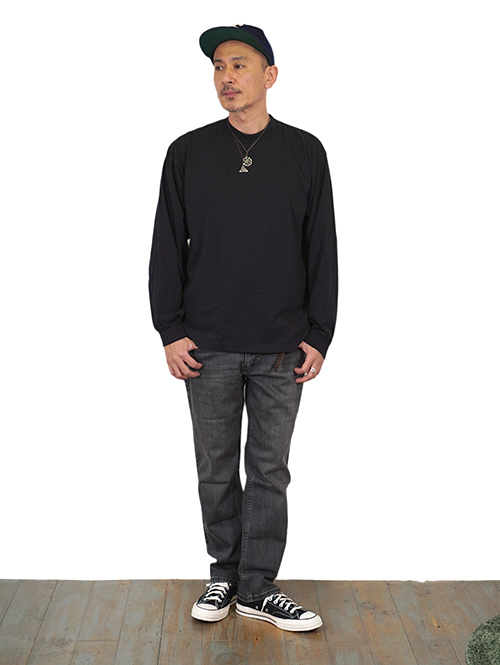 LOS ANGELES APPAREL 6.5oz ヘビーウエイト ロングスリーブTシャツ Black