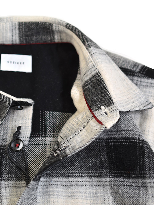 SSEINSE Flannel Ombre Check Shirts Black