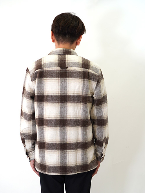 SSEINSE Flannel Ombre Check Shirts Brown