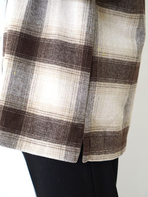 SSEINSE Flannel Ombre Check Shirts Brown