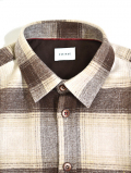 SSEINSE Flannel Ombre Check Shirts Brown
