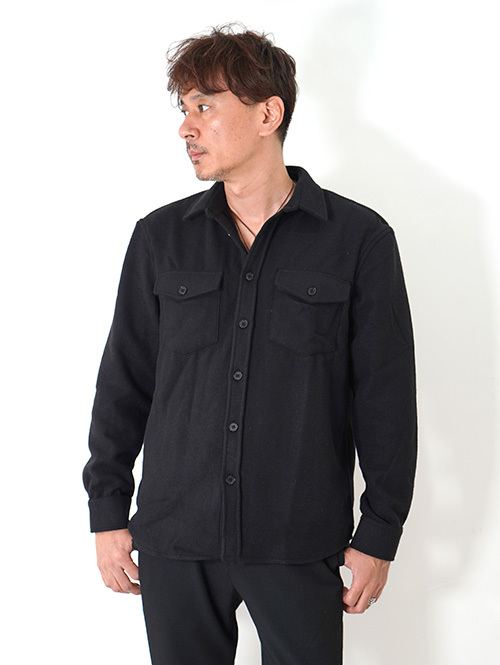 SSEINSE Flannel Work Shirts　Black