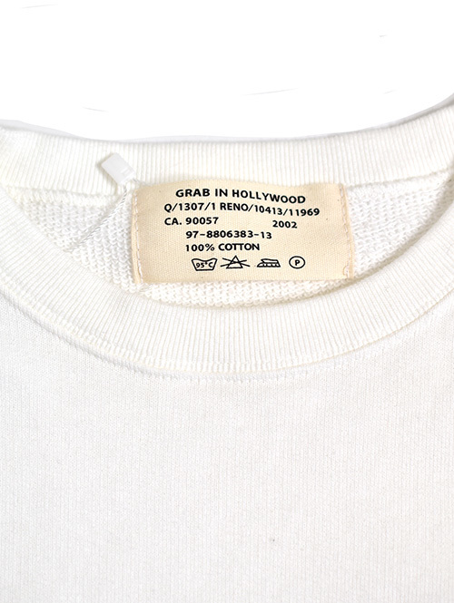 GRAB IN HOLLYWOOD　Vintage French Terry Relax Crew - Ecru