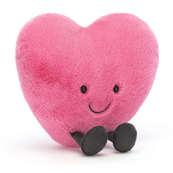 【 L サイズ　17cm】Amuseable Pink Heart　ピンクのハート　♥　ハート　クッション　ぬいぐるみ