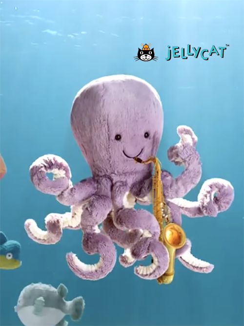 【特大/75cm 】Jellycat Ariel octopus Reaally Big Odell Octopus　OD1OC　Odyssey Octopus　ジェリーキャット　たこ　おおきなたこのぬいぐるみ　タコの縫いぐるみ　紫のたこ　むらさき　オレンジのタコ　グリーンのタコ