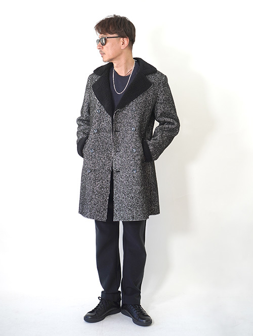 EN AVANCE Wool Herringbone　Boa Coat