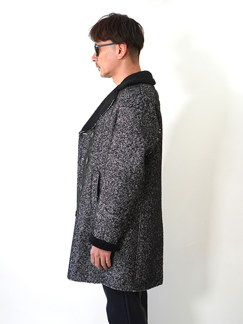EN AVANCE Wool Herringbone　Boa Coat