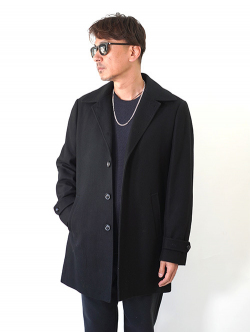 SSEINSE Military Wool  Coat Black