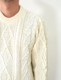 OLD DERBY KNITWEAR Cable Crew Knit - Pure Aran