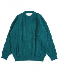 OLD DERBY KNITWEAR Cable Crew Knit - Green