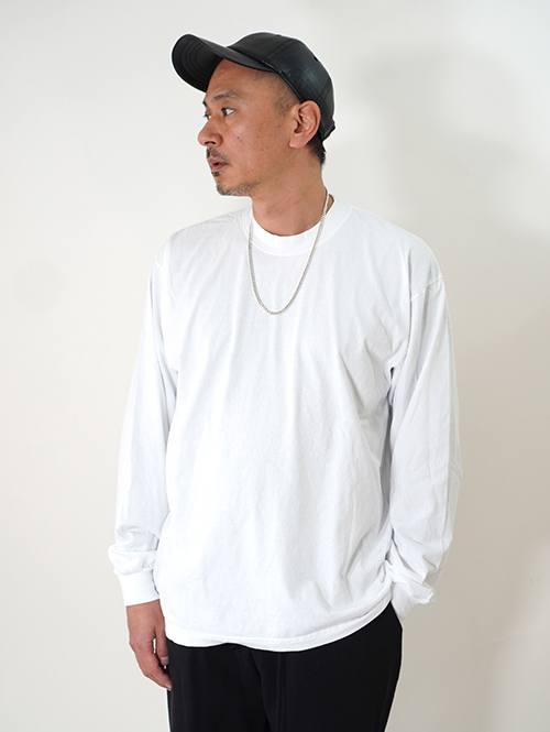 LOS ANGELES APPAREL 6.5oz. ヘビーウエイト ロングスリーブTシャツ - White