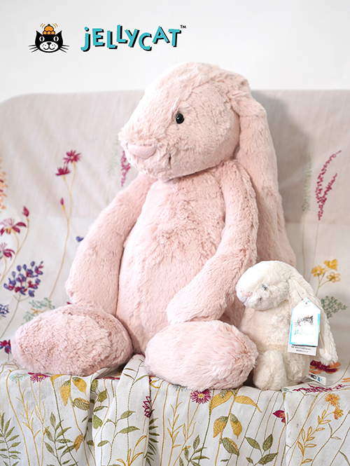 【Huge　ヒュージサイズ/　51㎝ 】Jellycat(ジェリーキャット） Bashful Blush Bunny Hugeサイズ 51cm ブラッシュ ピンク うさぎ バニー ぬいぐるみ (BAH2BLUN)