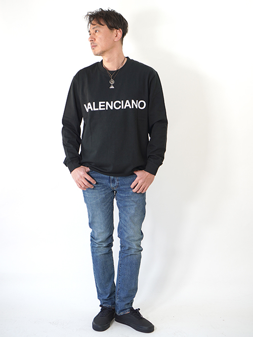 VALENCIANO LOGO Long Sleeve Tee - Black