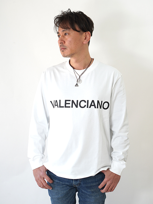 VALENCIANO LOGO Long Sleeve Tee- White