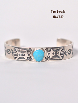 Navajo Tina Benally  Turquoise Bangle