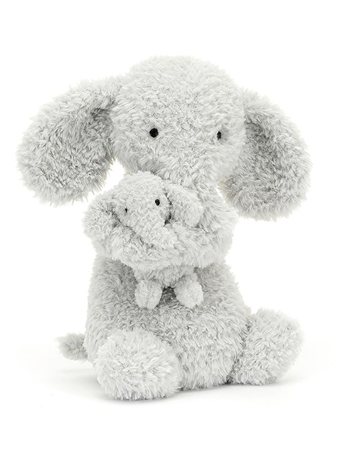 Jellycat huddles grey elephant 　親子のゾウ　抱っこしたぞうさん　親子　象　ゾウ　おやこ　