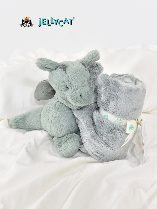 Jellycat Bashful Dragon Soother Soother　ｼﾞｪﾘｰｷｬｯﾄ　ドラゴン　どらごん　毛布の付いた縫いぐるみ　ブランケット付き　ドラゴン　