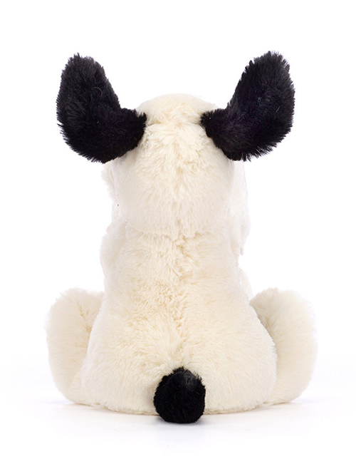 Jellycat Bashful Black & Cream Puppy Soother ｼﾞｪﾘｰｷｬｯﾄ　バシュフル　白黒犬　いぬ　小さな毛布がついた縫いぐるみ　ブランケット付き縫いぐるみ