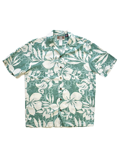 Robert J Clancey Rayon Aloha Shirt  Green