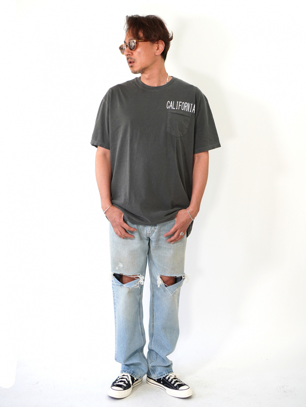 MALIBU FARM California ポケットTシャツ-Vintage Black