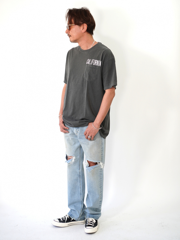 MALIBU FARM California ポケットTシャツ-Vintage Black