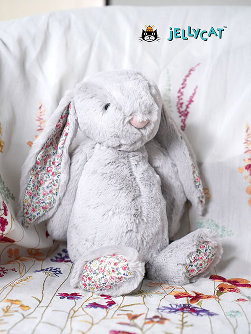 Jellycat Medium  Blossom Silver Bunny シルバーバニー　花柄　ブロッサム　うさぎ