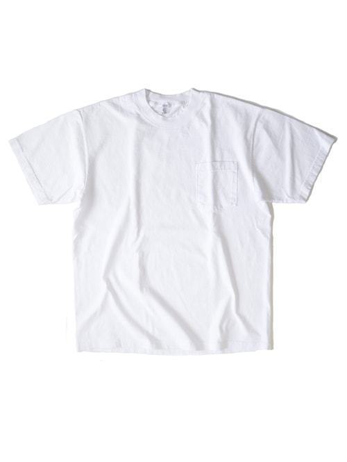 LOS ANGELES APPAREL 6.5oz ヘビーウエイト ポケットTシャツ - White 再入荷