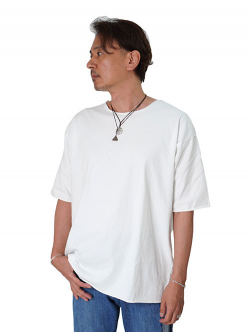 Grab in hollywood Heavy Weight Relax Fit All Cut Tee - White