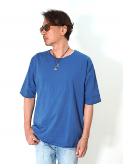 Grab in hollywood Heavy Weight Relax Fit All Cut Tee －Lt. Indigo