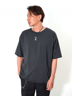 Grab in hollywood Heavy Weight Relax Fit All Cut Tee －Fade Black