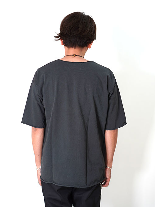 Grab in hollywood Heavy Weight Relax Fit All Cut Tee -Fade Black