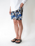 SALVAGE PUBLIC  SWIM SHORT HIBISCUS CAMO - Blue