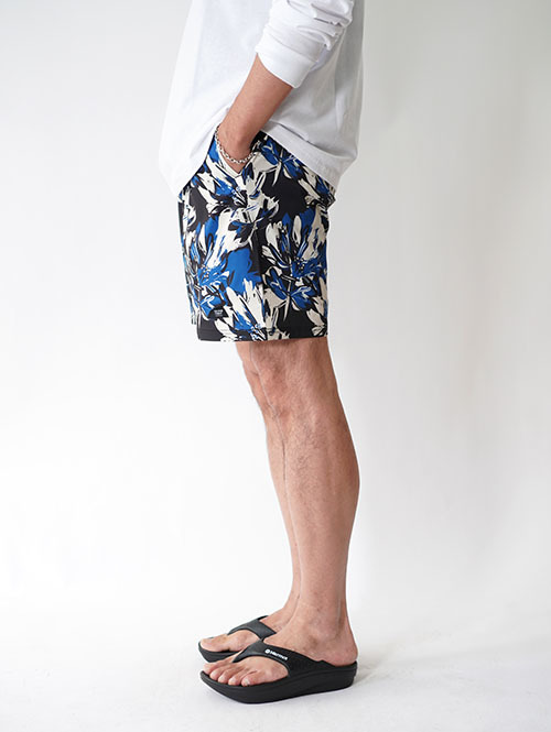 SALVAGE PUBLIC  SWIM SHORT HIBISCUS CAMO - Blue