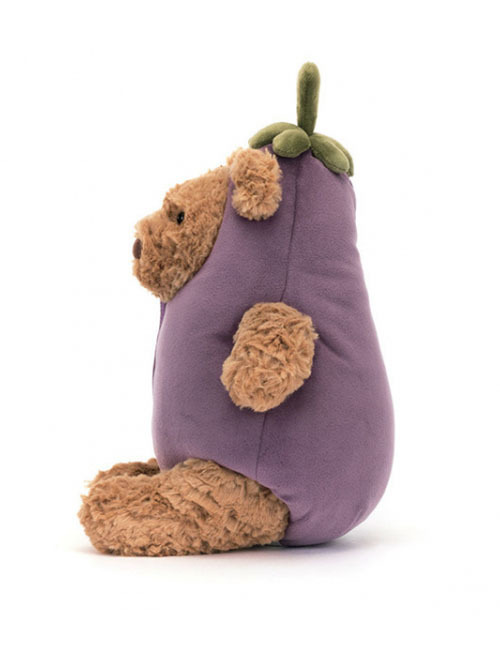 Jellycat Bartholomew Bear Aubergine　ジェリーキャット　ナス　ナスの服を着たクマ　なすのくま　なす　くまのぬいぐるみ