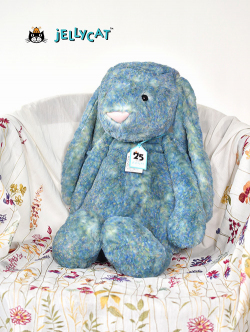 51㎝/Huge【25周年記念ラベル】Jellycat Bashful Luxe Bunny Azure BIG　ｼﾞｪﾘｰｷｬｯﾄ　アズレ　青いウサギ　BAH2AZU