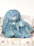 51㎝/Huge【25周年記念ラベル】Jellycat Bashful Luxe Bunny Azure BIG　ｼﾞｪﾘｰｷｬｯﾄ　アズレ　青いウサギ　BAH2AZU