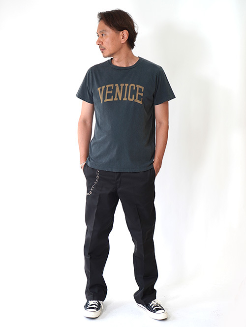 REMI RELIEF HARD SP加工20/-天竺 VENICE TEE Black