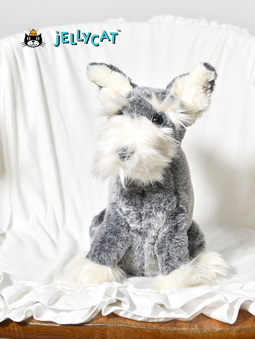 Jellycat Lawrence Schnauzer　ジェリーキャット　シュナイザー　犬　犬の縫いぐるみ　グレーの犬　いぬ　ぬいぐるみ