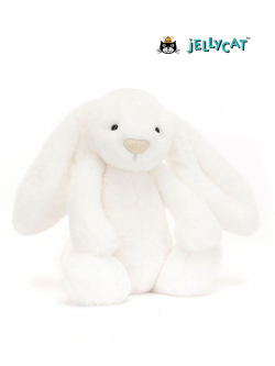 【金ラベル/特別仕M ３１㎝】Jellycat Bashful Luxe Bunny Luna　Original ジェリーキャット　バシュフル　バニー　ルナ　白いウサギ　高級　うさぎ　うさぎの縫いぐるみ　ウサギ　ぬいぐるみ