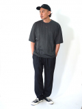 moc T  LYOCELL JERSEY STITCH CREW NECK S/S POCKET TEE - Charcoal