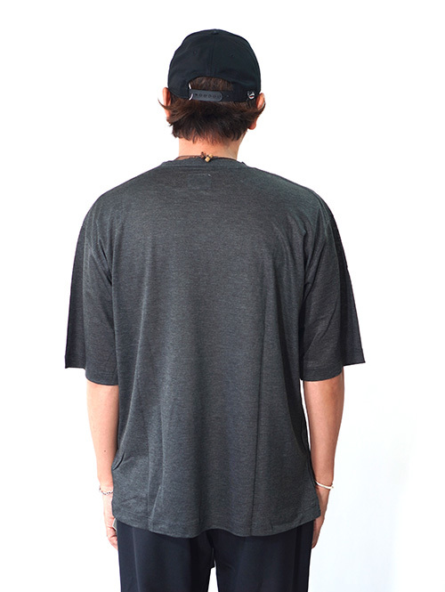 moc T  LYOCELL JERSEY STITCH CREW NECK S/S POCKET TEE - Charcoal