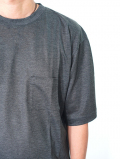 moc T  LYOCELL JERSEY STITCH CREW NECK S/S POCKET TEE - Charcoal