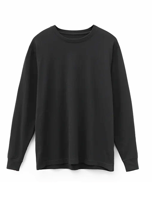 ORIGINAL FAVORITES  Supima Cotton 6oz Long Sleeve Tee -Black